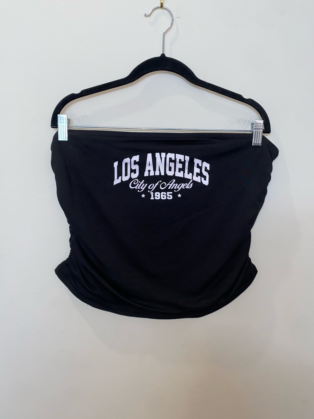 Orange Kiss Black Los Angeles City of Angels Graphic Tube Top Y2K Sporty